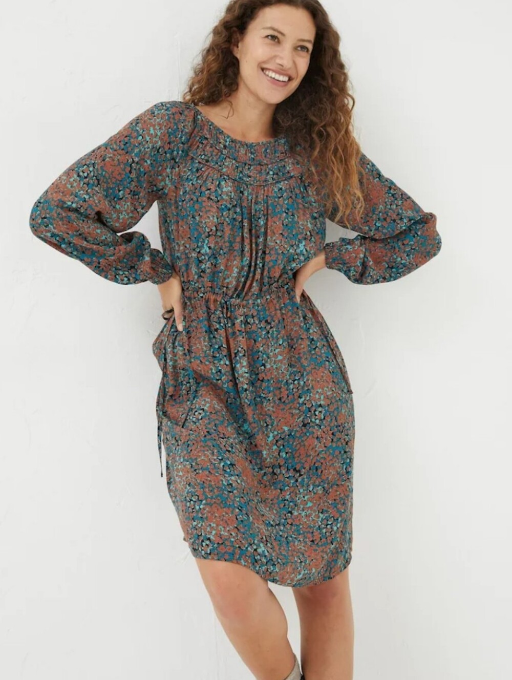 Fatface Black Taylor Textured Spot Dress